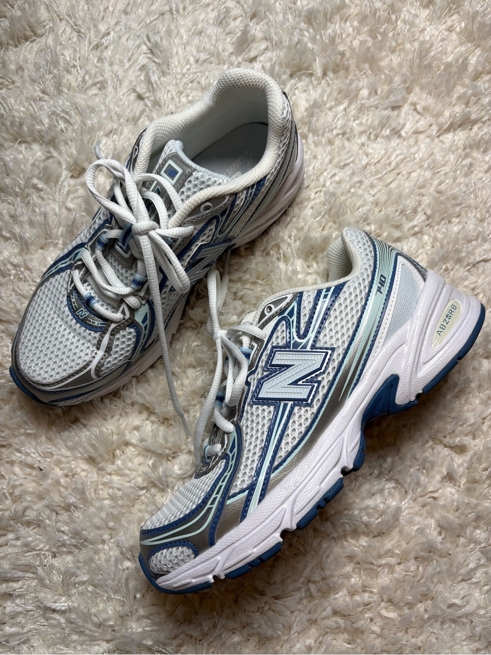 New Balance 740 Running Sneakers in White/Blue